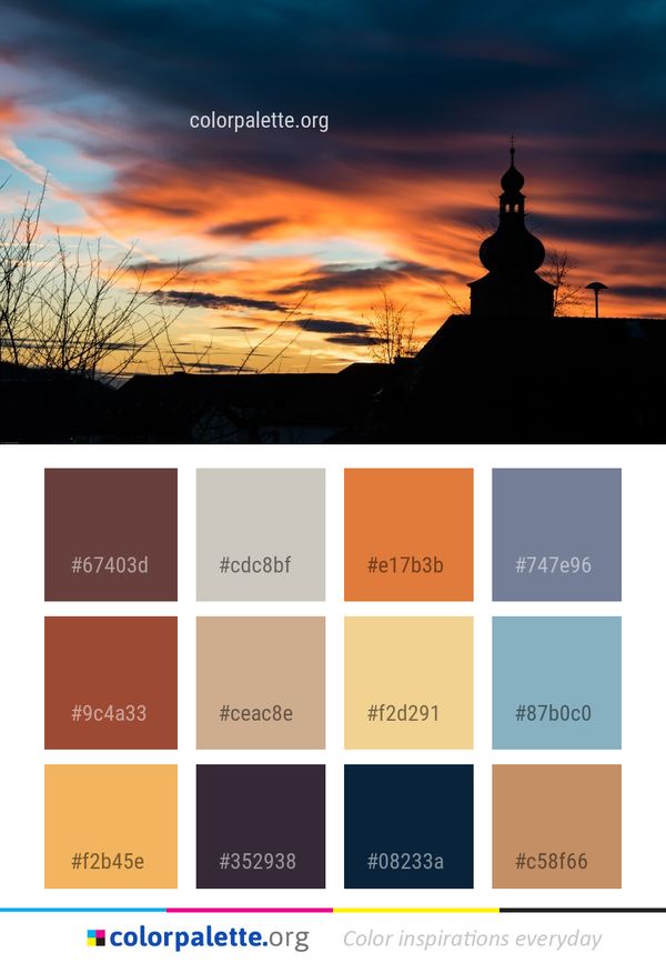 Sky Cloud Afterglow Color Palette
