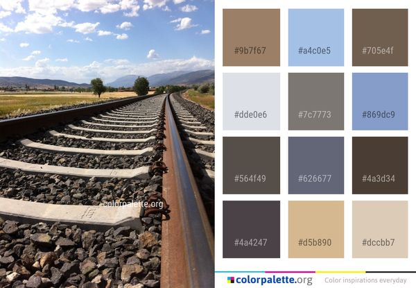 Track Rail Transport Sky Color Palette
