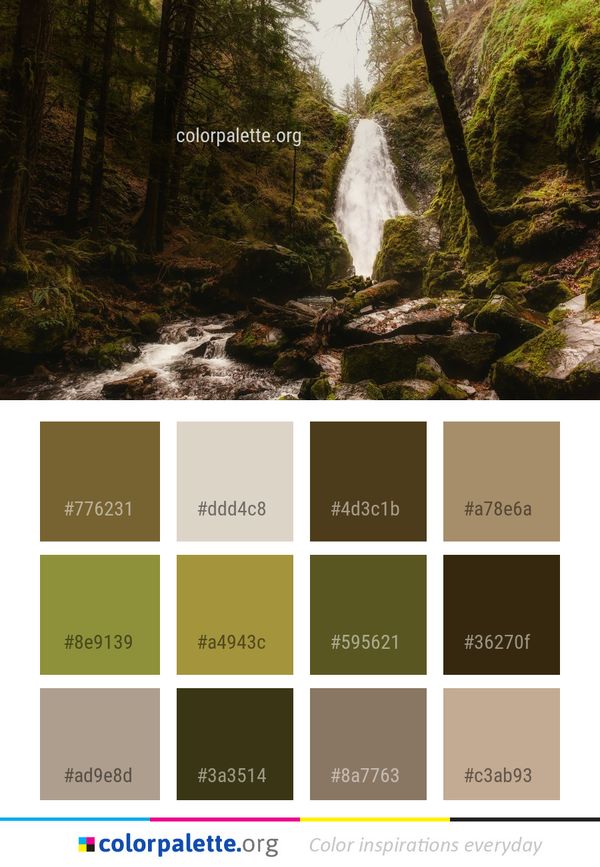 Waterfall Water Nature Color Palette