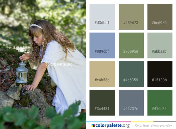 Girl Tree Leaf Color Palette