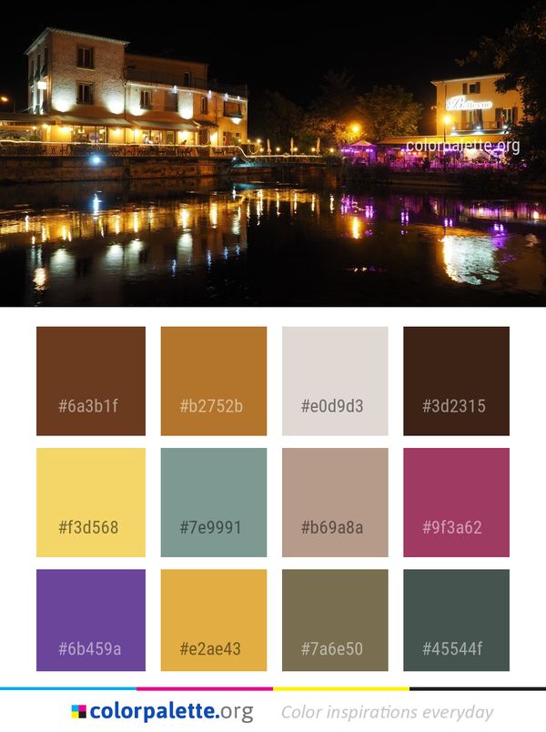 Reflection Night Waterway Color Palette