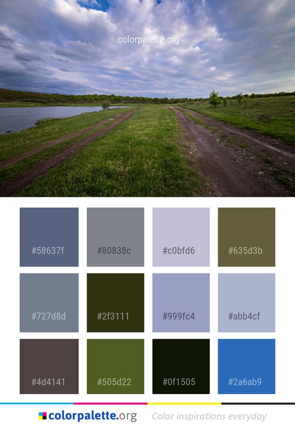 Road Sky Cloud Color Palette