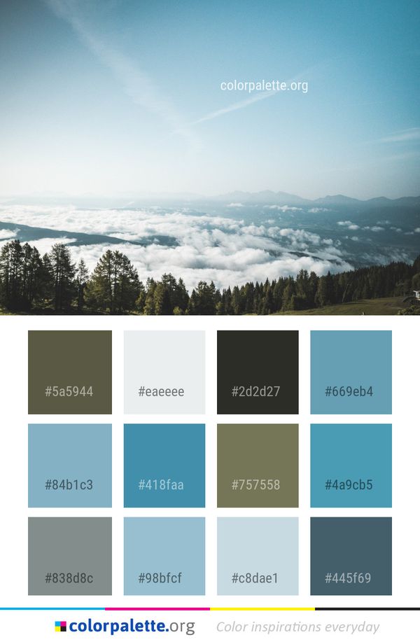 Sky Cloud Mountain Range Color Palette