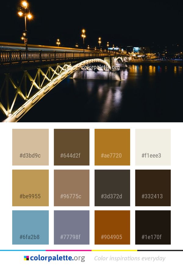 Bridge Reflection Night Color Palette