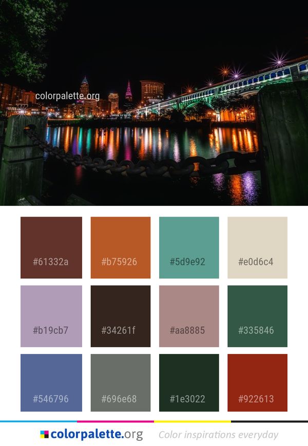 Reflection Night Body Of Water Color Palette