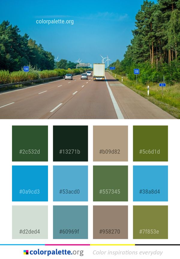 Road Highway Nature Color Palette