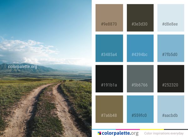Road Sky Highland Color Palette