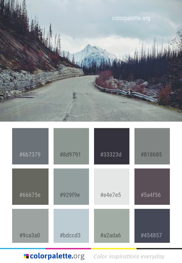 Road Wilderness Mountainous Landforms Color Palette