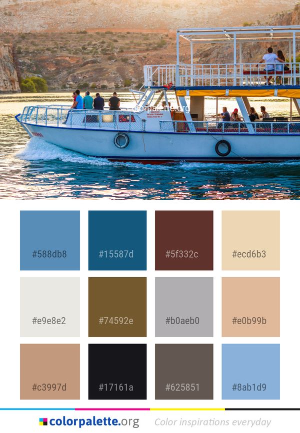 Water Transportation Boat Waterway Color Palette