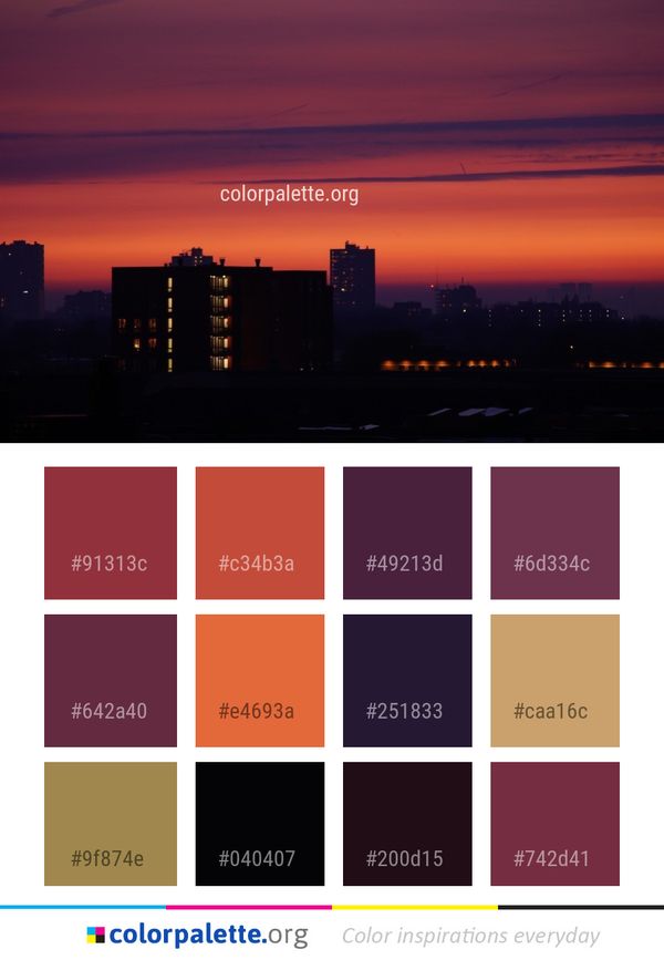 Sky Afterglow Skyline Color Palette