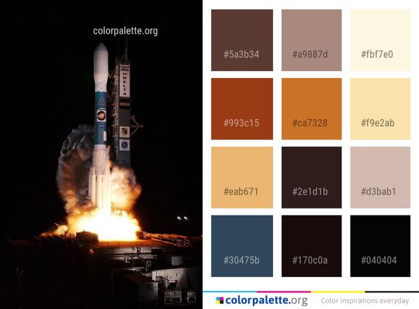 Space Shuttle Rocket Spacecraft Color Palette