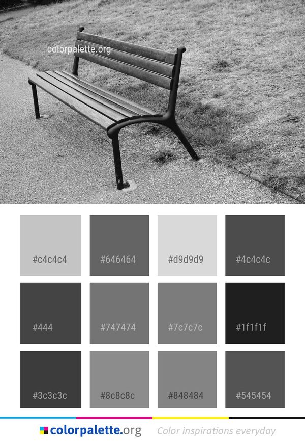 Black And White Furniture Bench Color Palette