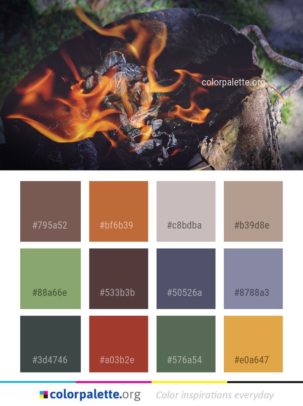 Fire Geological Phenomenon Campfire Color Palette