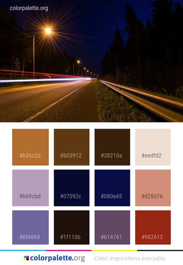 Road Highway Sky Color Palette