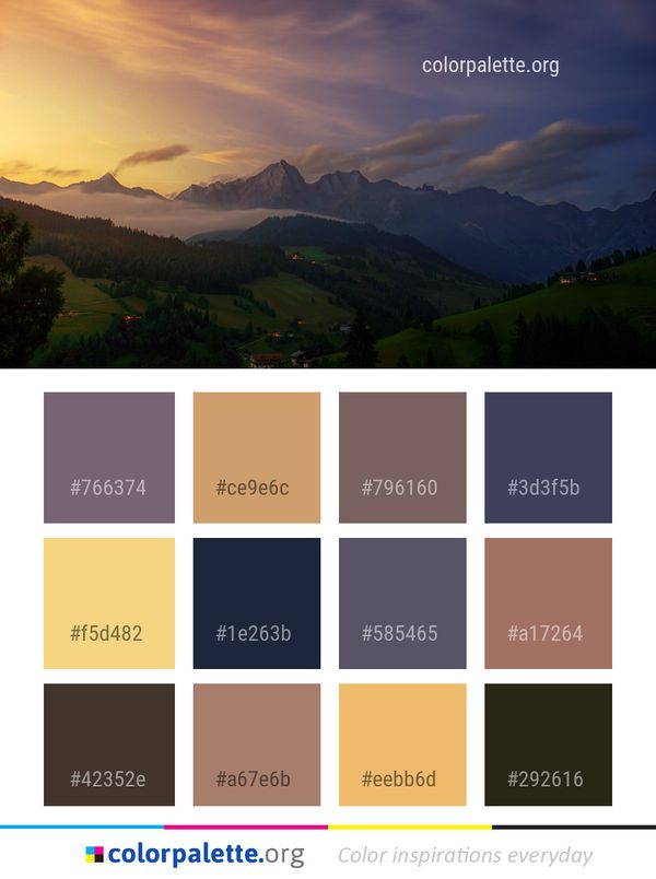Sky Mountain Range Nature Color Palette