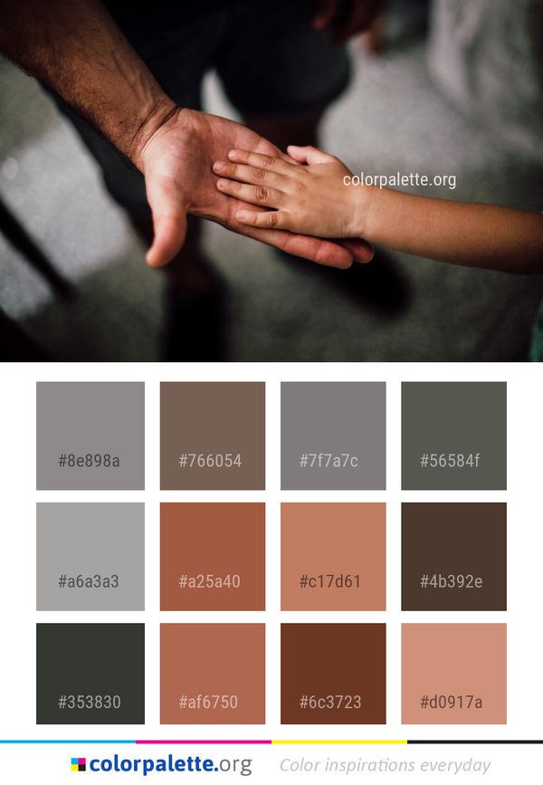 Hand Finger Nail Color Palette