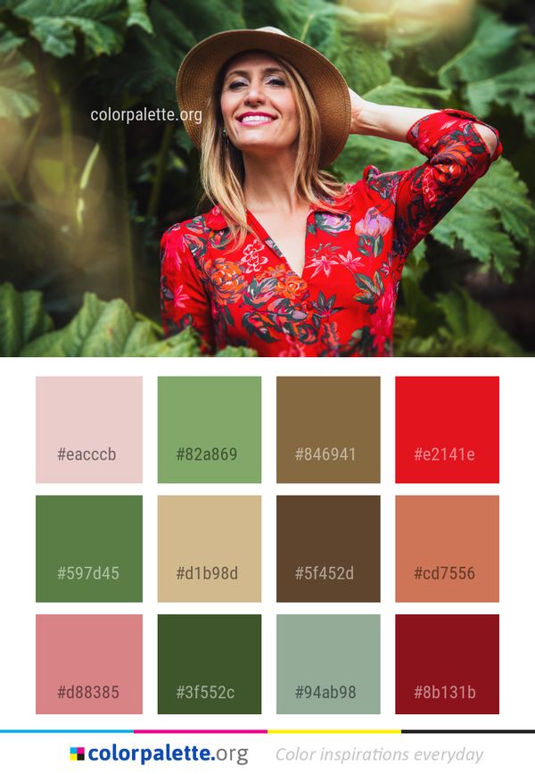 Red Facial Expression Leaf Color Palette