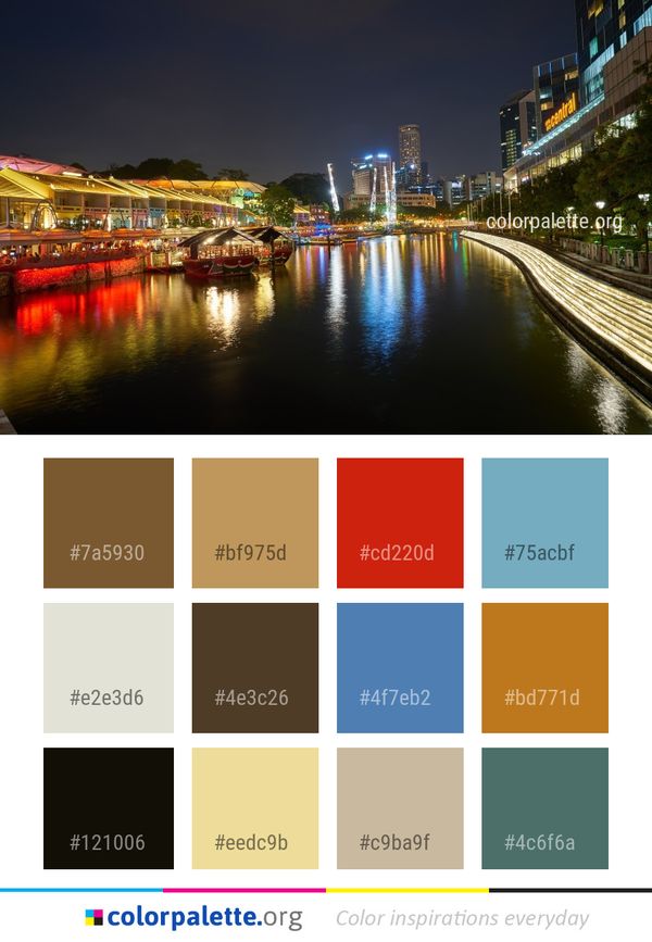 Reflection Waterway Cityscape Color Palette