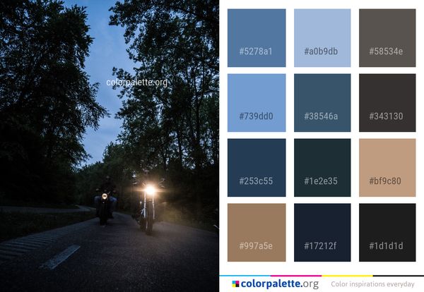 Road Sky Tree Color Palette