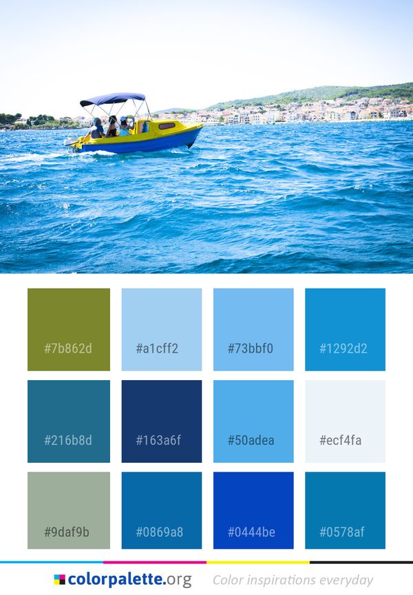 Sea Water Body Of Color Palette