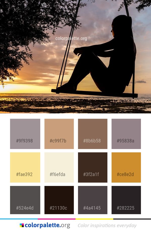 Silhouette Sky Tree Color Palette