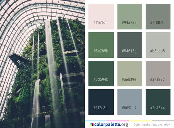 Green Reflection Water Color Palette