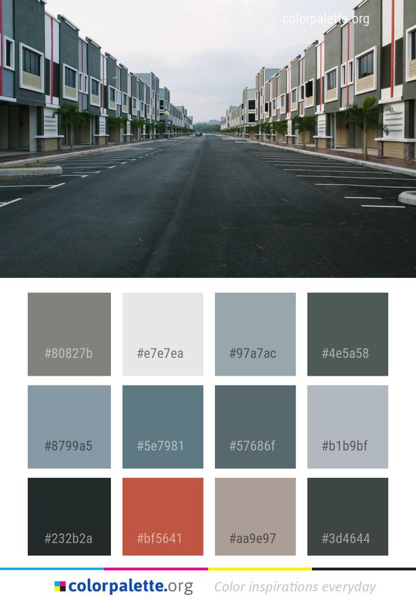 Road Lane Residential Area Color Palette