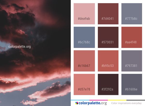 Sky Cloud Red At Morning Color Palette
