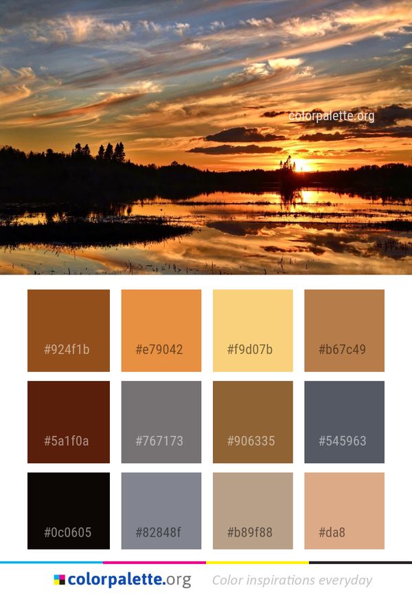 Sky Reflection Sunset Color Palette