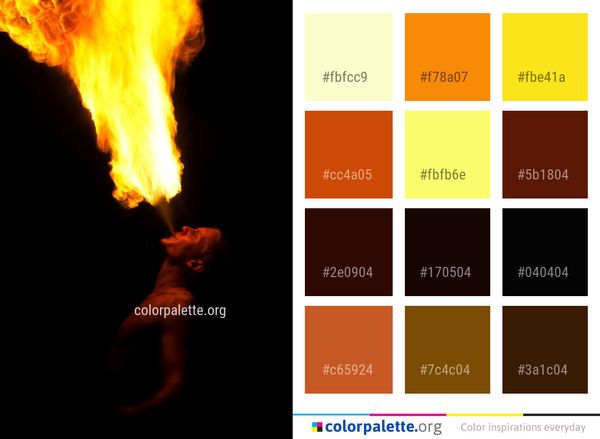 Flame Fire Heat Color Palette