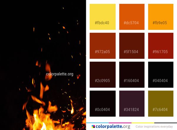 Flame Night Darkness Color Palette