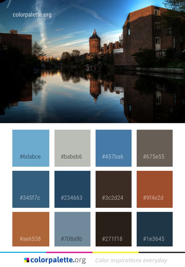 Reflection Waterway Sky Color Palette