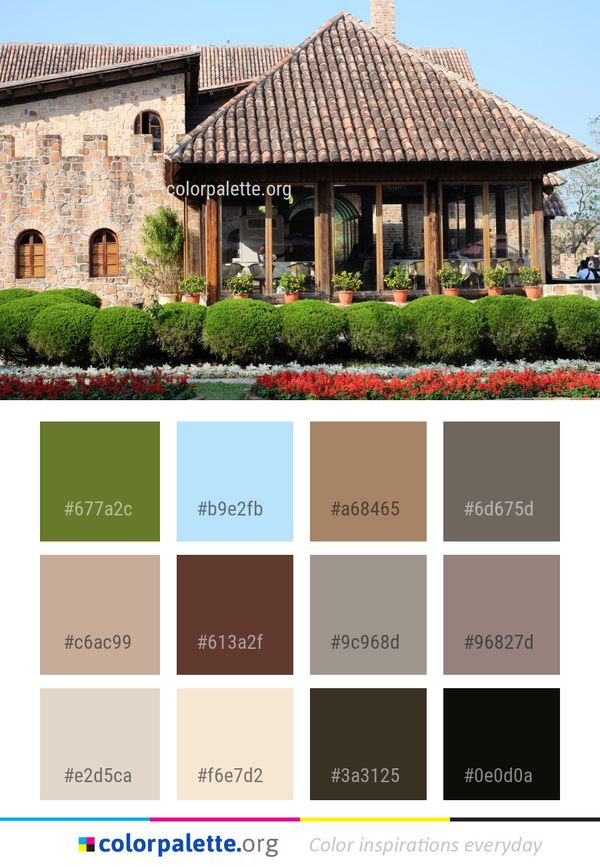 Garden Medieval Architecture Historic Site Color Palette