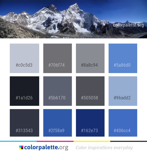 Mountainous Landforms Mountain Range Color Palette