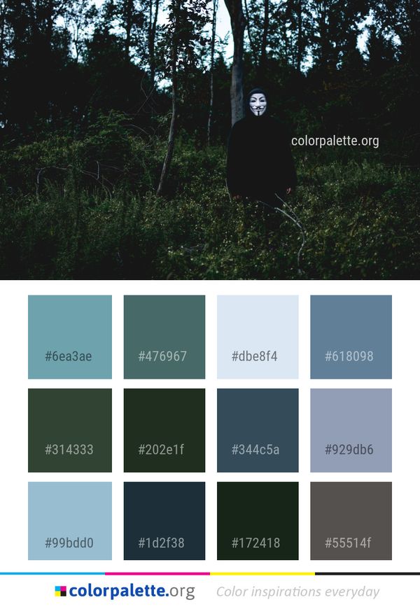 Nature Black Green Color Palette