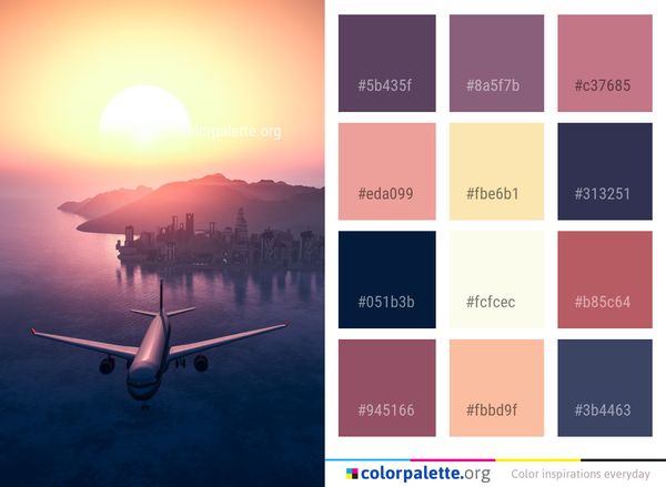 Sky Airplane Water Color Palette