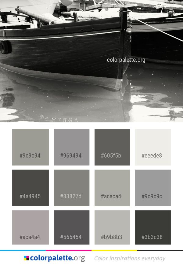 Boat Water Black And White Color Palette
