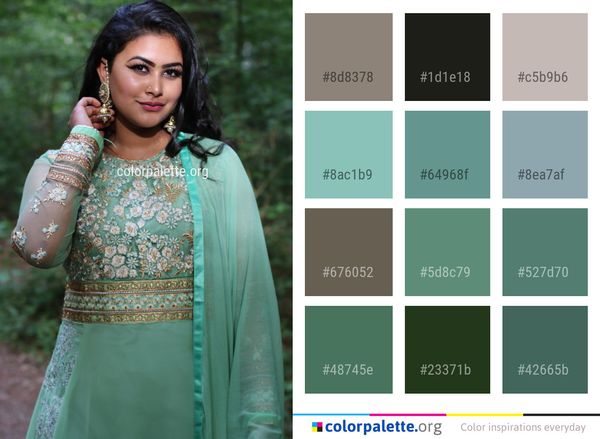 Green Photo Shoot Formal Wear Color Palette