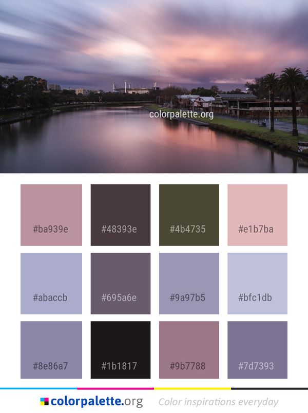Reflection Waterway Sky Color Palette