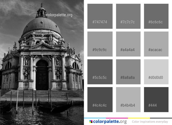 Black And White Reflection Landmark Color Palette