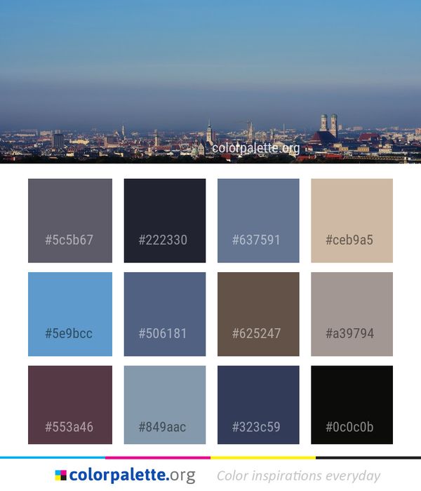 City Metropolitan Area Skyline Color Palette