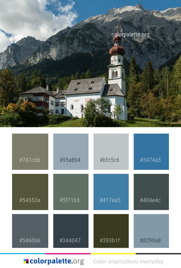 Mountain Range Mountainous Landforms Village Color Palette