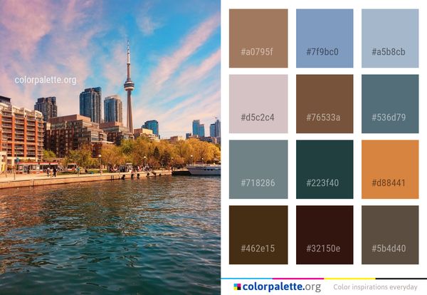 Skyline City Water Color Palette