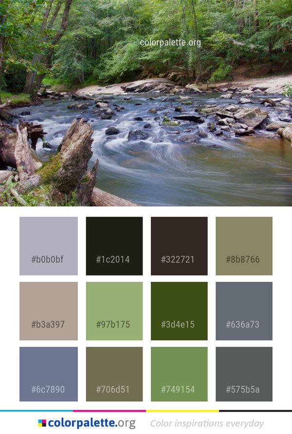 Stream Watercourse Water Color Palette