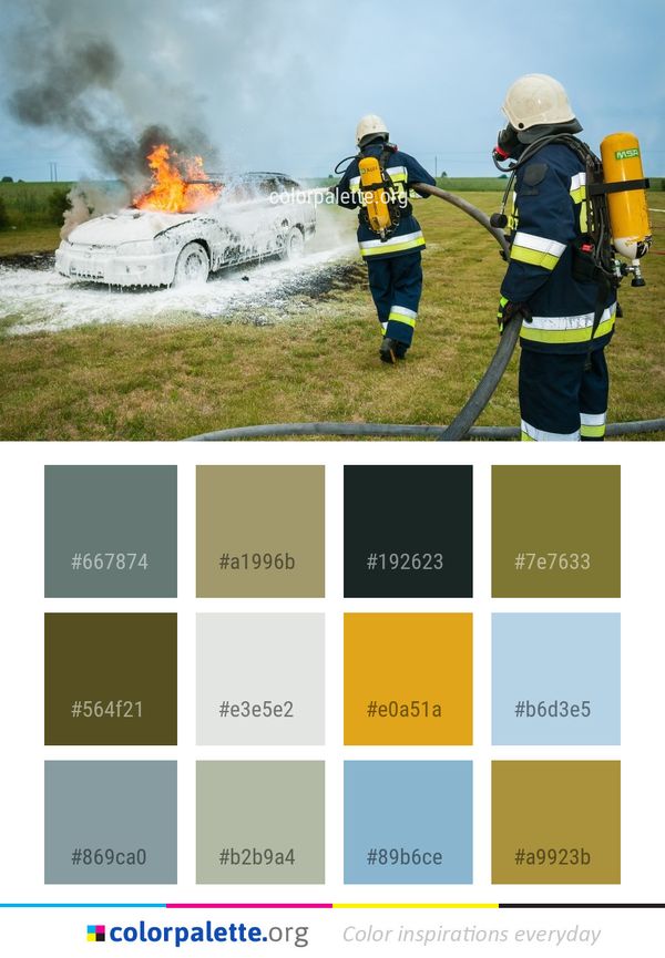 Motor Vehicle Firefighter Fireman Color Palette