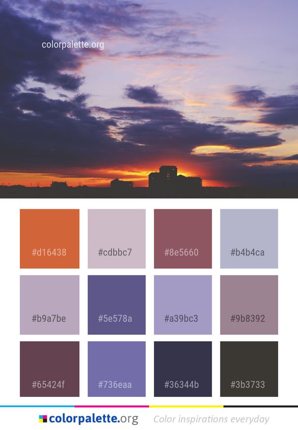 Sky Afterglow Cloud Color Palette