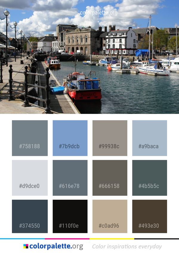 Waterway Water Transportation Harbor Color Palette