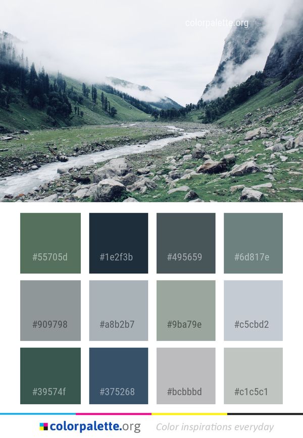Mountainous Landforms Valley Wilderness Color Palette