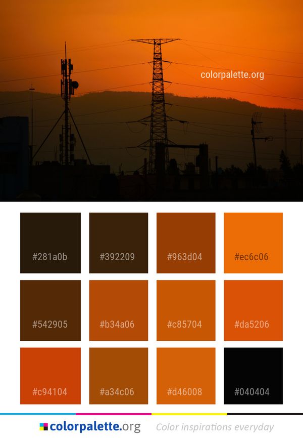 Sky Electricity Overhead Power Line Color Palette