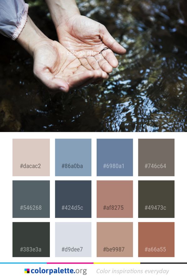 Water Hand Finger Color Palette